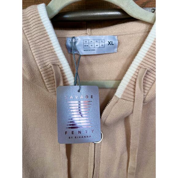 SAVAGE X FENTY  By Rihanna Women's Sweater Hoodie Tan Sz XL NWT - Picture 2 of 8